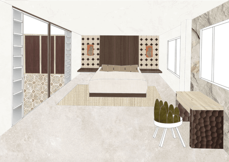 Vista principal del proyecto San Vicente 72 con una atmósfera cálida y mediterránea