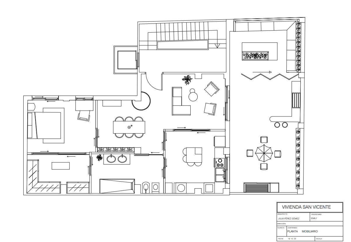 Plano base de la vivienda antes de la propuesta de distribución