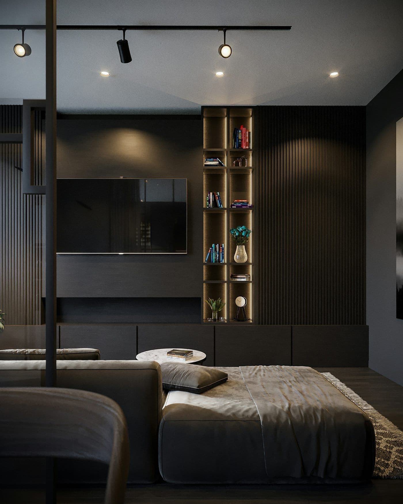 Dormitorio mediterráneo con tonos claros, textiles suaves y composición relajada